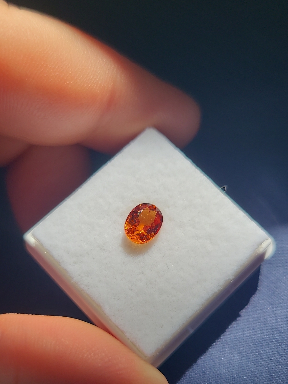 Orange Spessartine Garnet Faceted Oval Gemstone